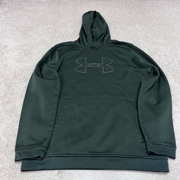 Under Armour Hoodie Women’s Green Long Sleeve Pullover Size Medium Loose - Picture 1 of 11